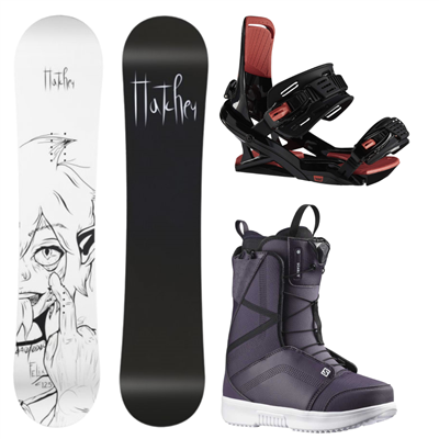 SET Snowboard HATCHEY Felix + scarponi Salomon Scarlett nightshade + Attacchi Head FX FAY I LYT